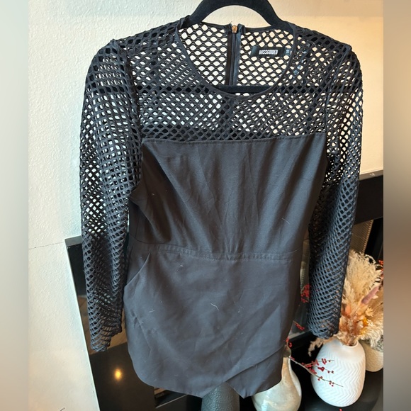 Missguided Black Long Sleeved Romper Skort - Picture 3 of 4